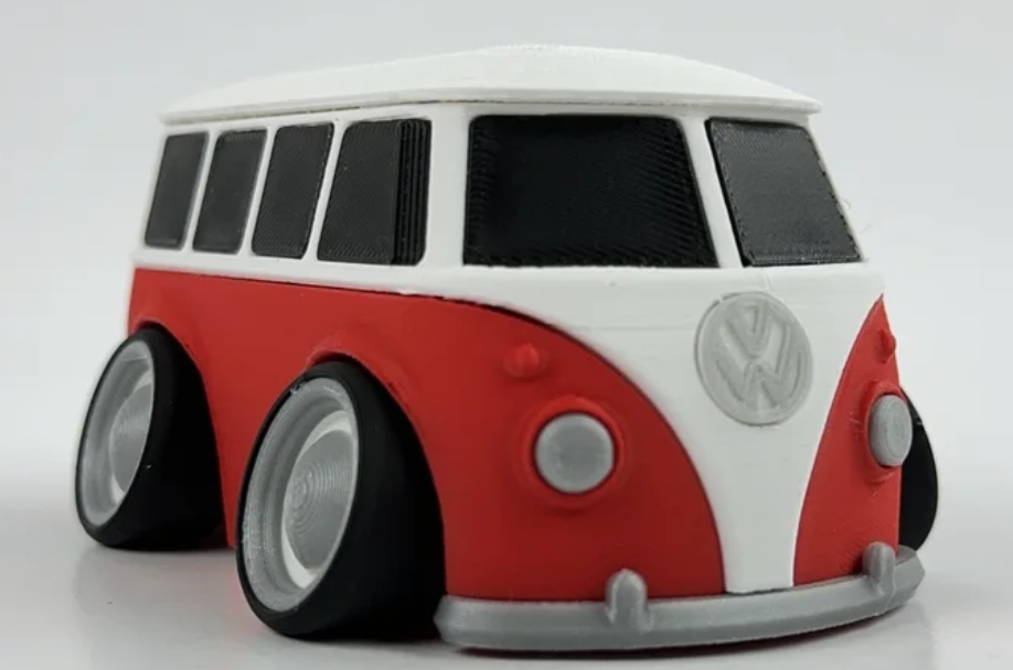 Tooned VW T1 Bus – Assembled & Painted 3D Printed Collectible