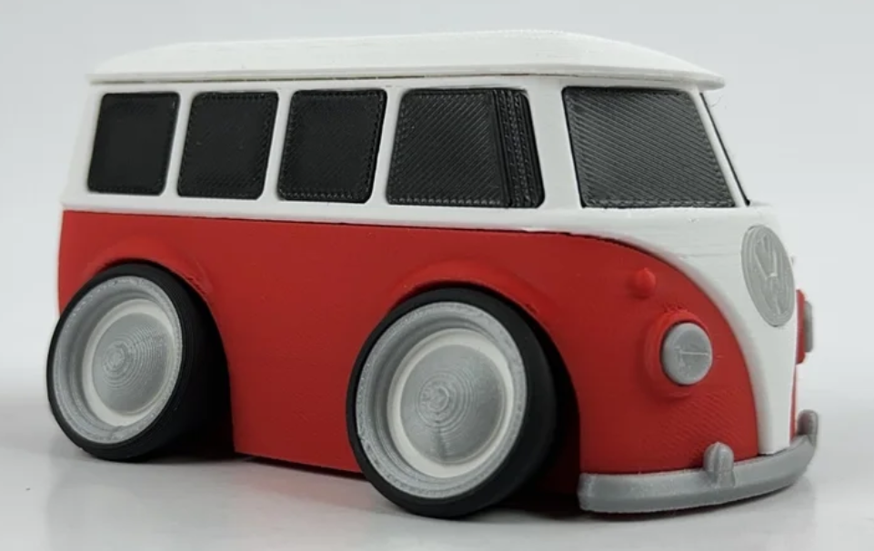 Tooned VW T1 Bus – Assembled & Painted 3D Printed Collectible - Image 3