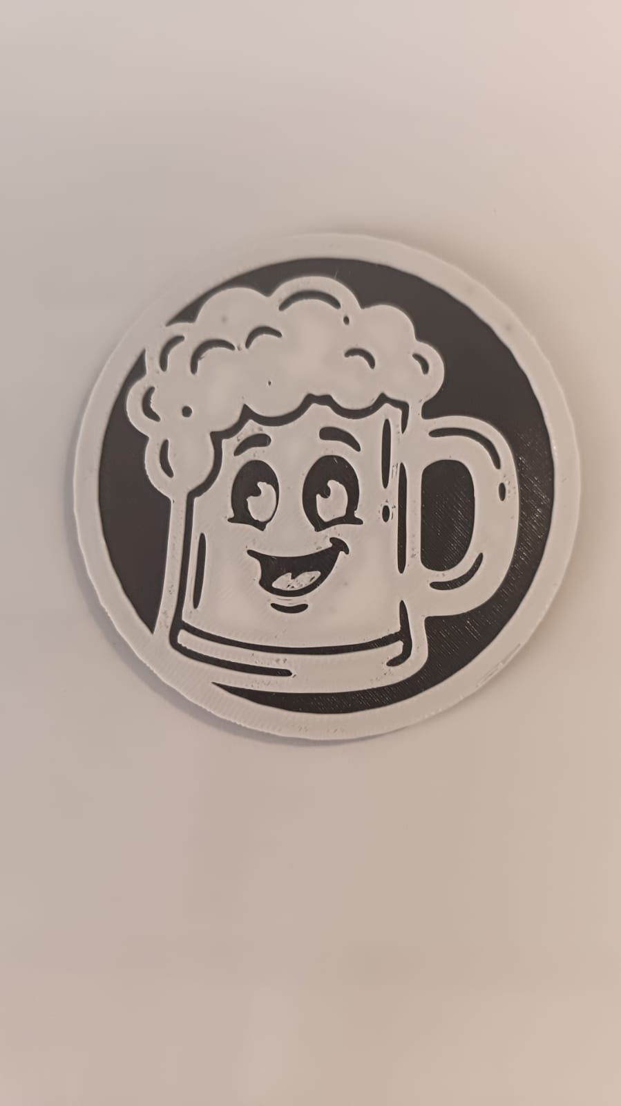 Happy Beer Mug Cartoon 3D Printed Coaster Set